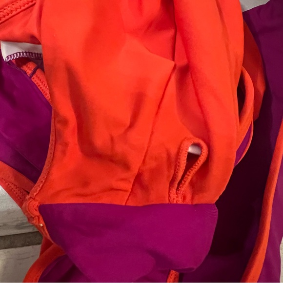L Space Bikini Set Top & High Rise Bottom Twist Colorblock Pink Orange XS - Picture 7 of 8